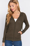 Zip Up Hoodie w/ Kangaroo Pocket Thermal Jacket