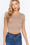 Short Sleeve Crew Rib Crop Top