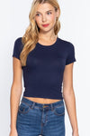 Short Sleeve Crew Rib Crop Top