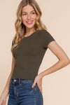 Short Sleeve Crew Rib Crop Top