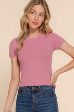 Short Sleeve Crew Rib Crop Top