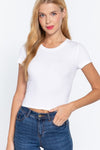 Short Sleeve Crew Rib Crop Top