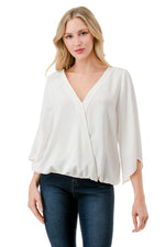 Ariella Surplice Bell Sleeve Top