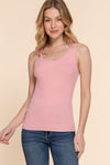 Sleeveless Double Scoop Neck Knit Top