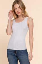 Sleeveless Double Scoop Neck Knit Top