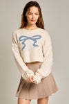 Ribbon Crew Neck Sweater Top