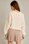 Ribbon Crew Neck Sweater Top