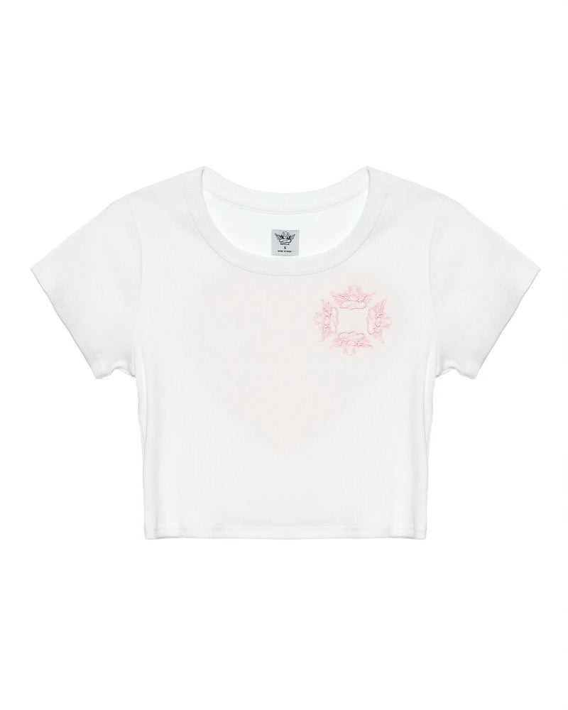 Boys Lie Still Blushing Crop Tee