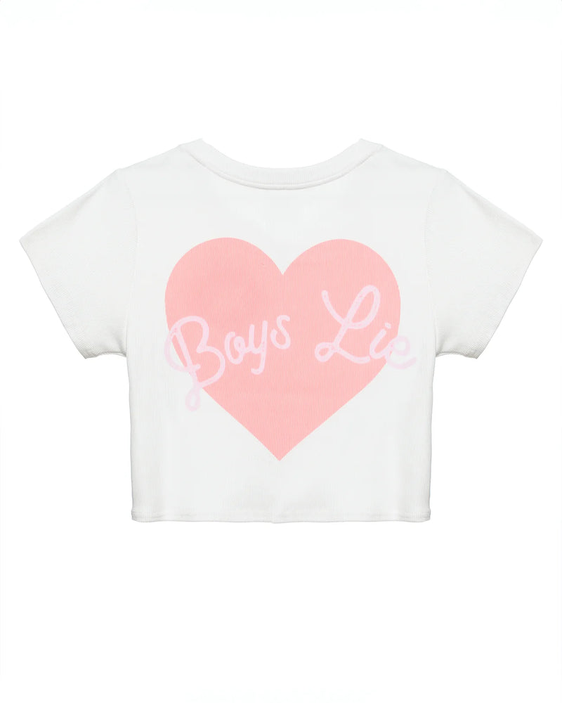 Boys Lie Still Blushing Crop Tee