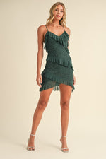 Lace Mini Dress With Ruffled Frills