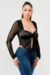 Luxe Satin Sweetheart Open Belly Top