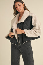 Quilted With Fluffy Shearling Jacket