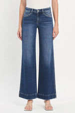 Mid Rise Wide Leg A-Line Trouser Hem