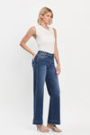 Mid Rise Wide Leg A-Line Trouser Hem