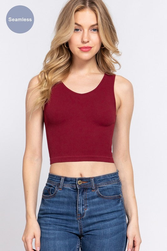 Reversible Seamless Rib Crop Top