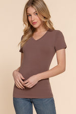 Short Sleeve V-Neck Jersey Top