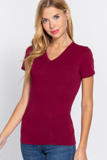 Short Sleeve V-Neck Jersey Top