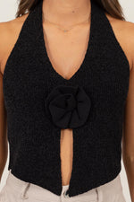 Strapless Top With Flower Accents