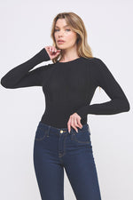 Fine Gauge Bodysuit With Cable Knit