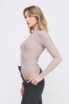 Fine Gauge Bodysuit With Cable Knit