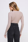 Fine Gauge Bodysuit With Cable Knit