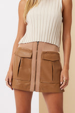 Mix And Match Faux Leather Mini Skirt