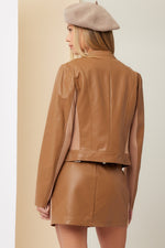 Mix And Match Faux Leather Jacket