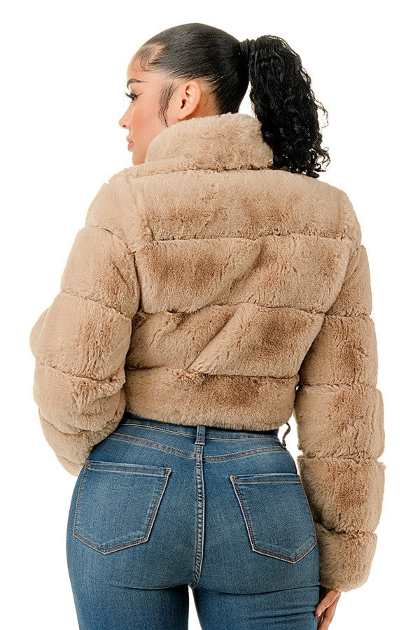 All Over Fur High Neck Jacket