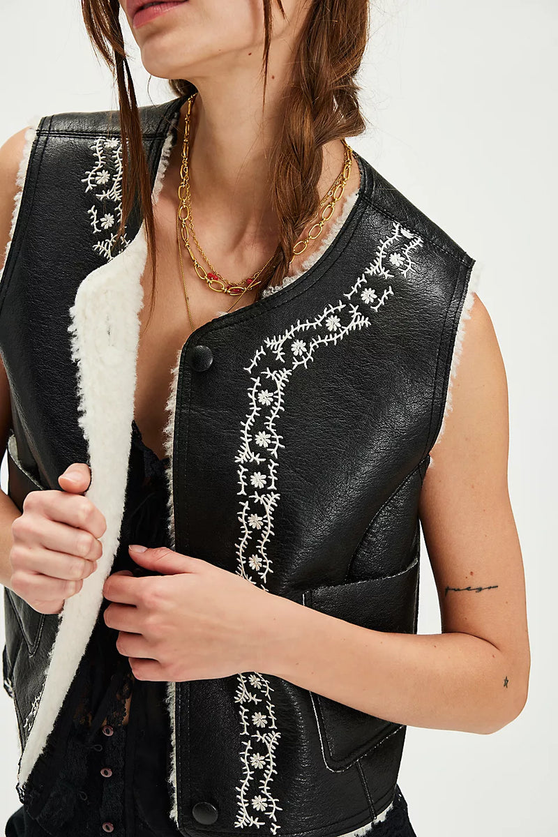 Free People Travelers Leather Vest