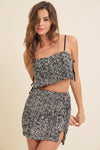 Sequin Crop Cami And Mini Skirt