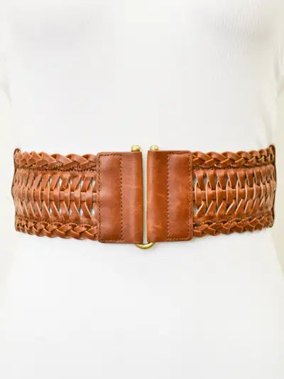 Comfortable Vegan Leather Braided Waist Belt