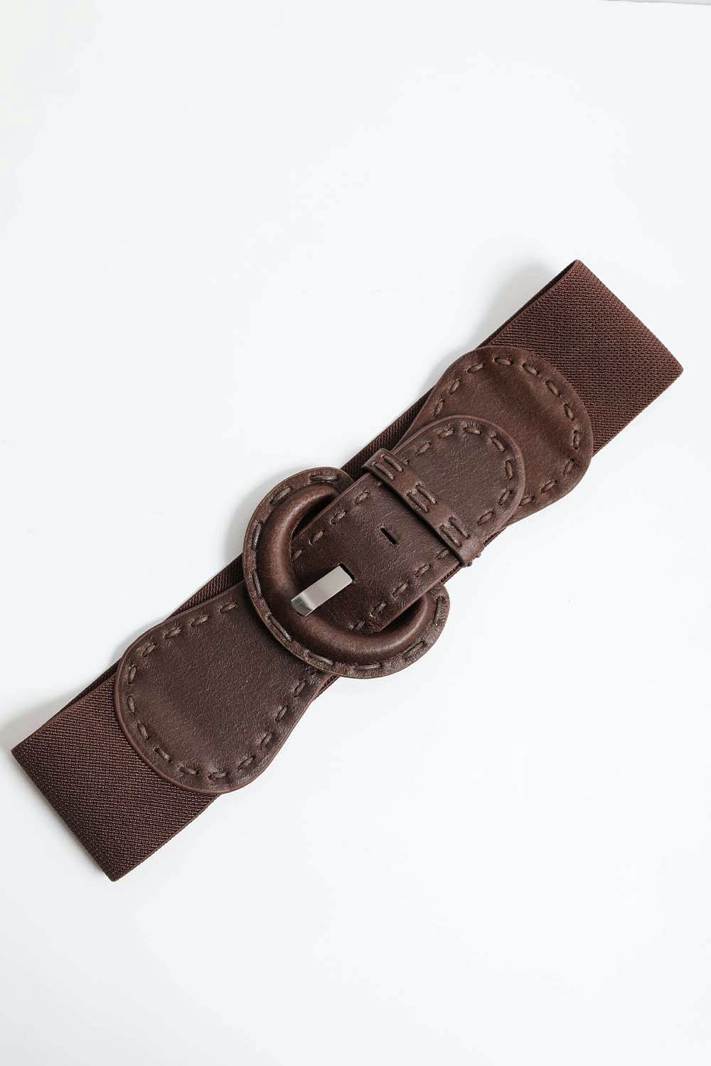 Distressed Wide Stitch Elastic Belt