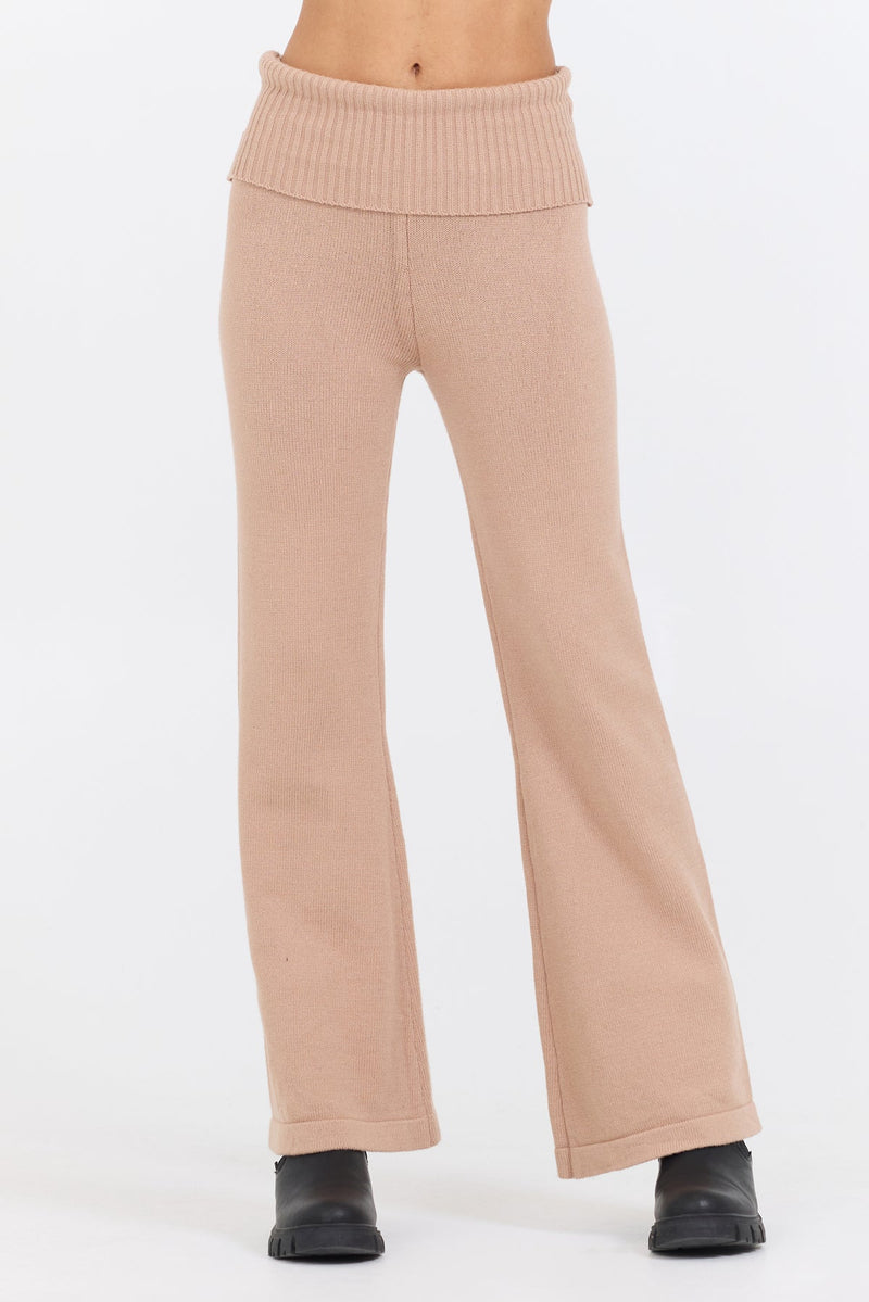 Vintage Havana Slim Fit Fold Over Flare Pant