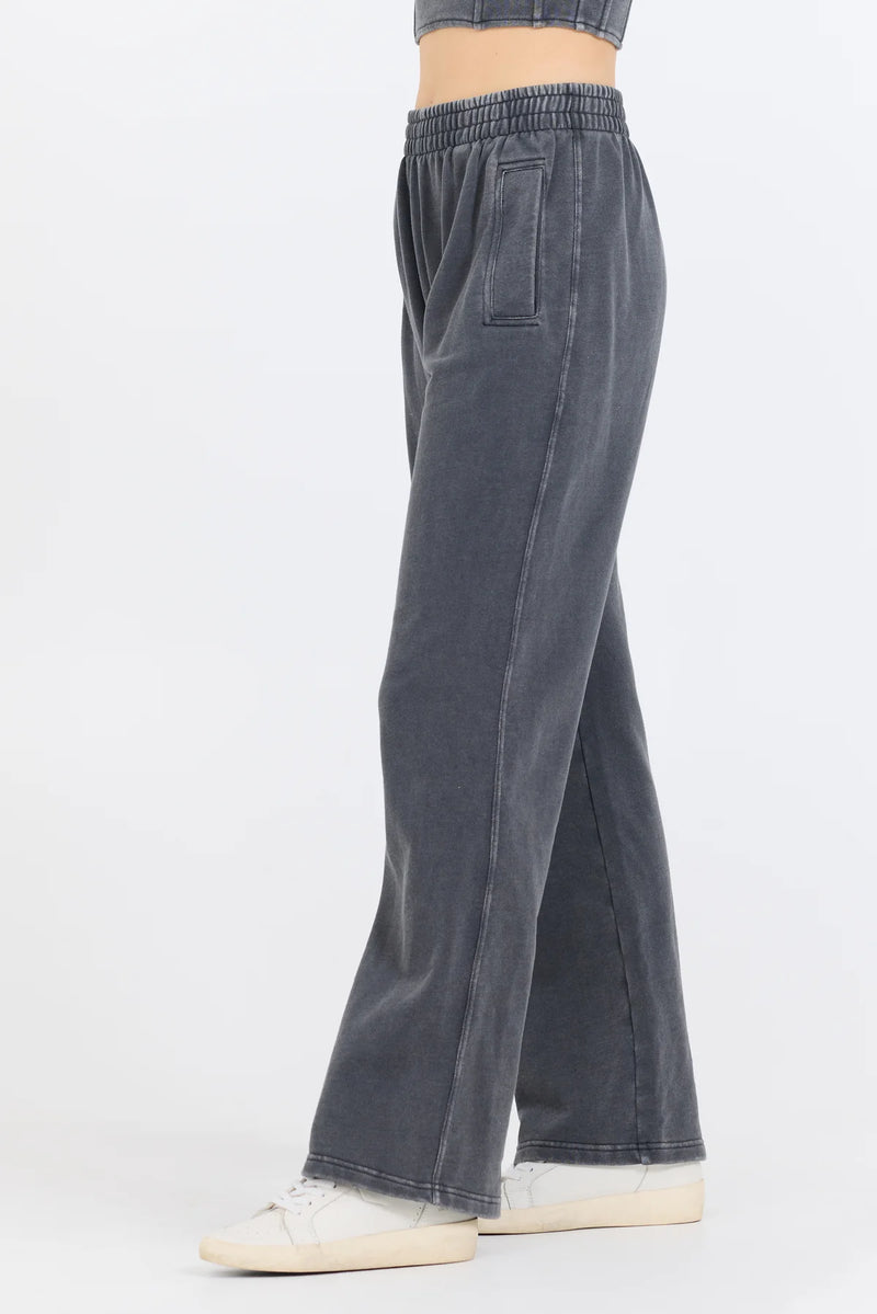 Vintage Havana Garment Dye French Terry Flare Pant