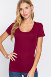 Short Sleeve Scoop Neck Top