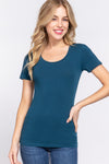 Short Sleeve Scoop Neck Top