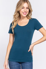 Short Sleeve Scoop Neck Top