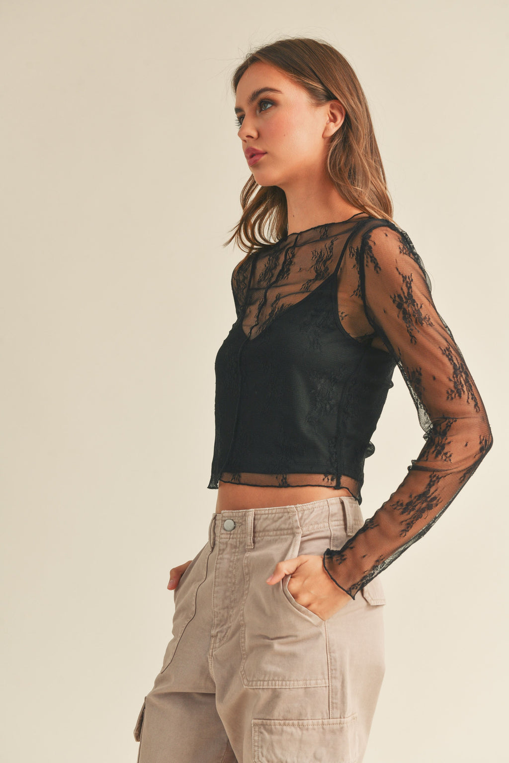 Long Sleeve Lace Top