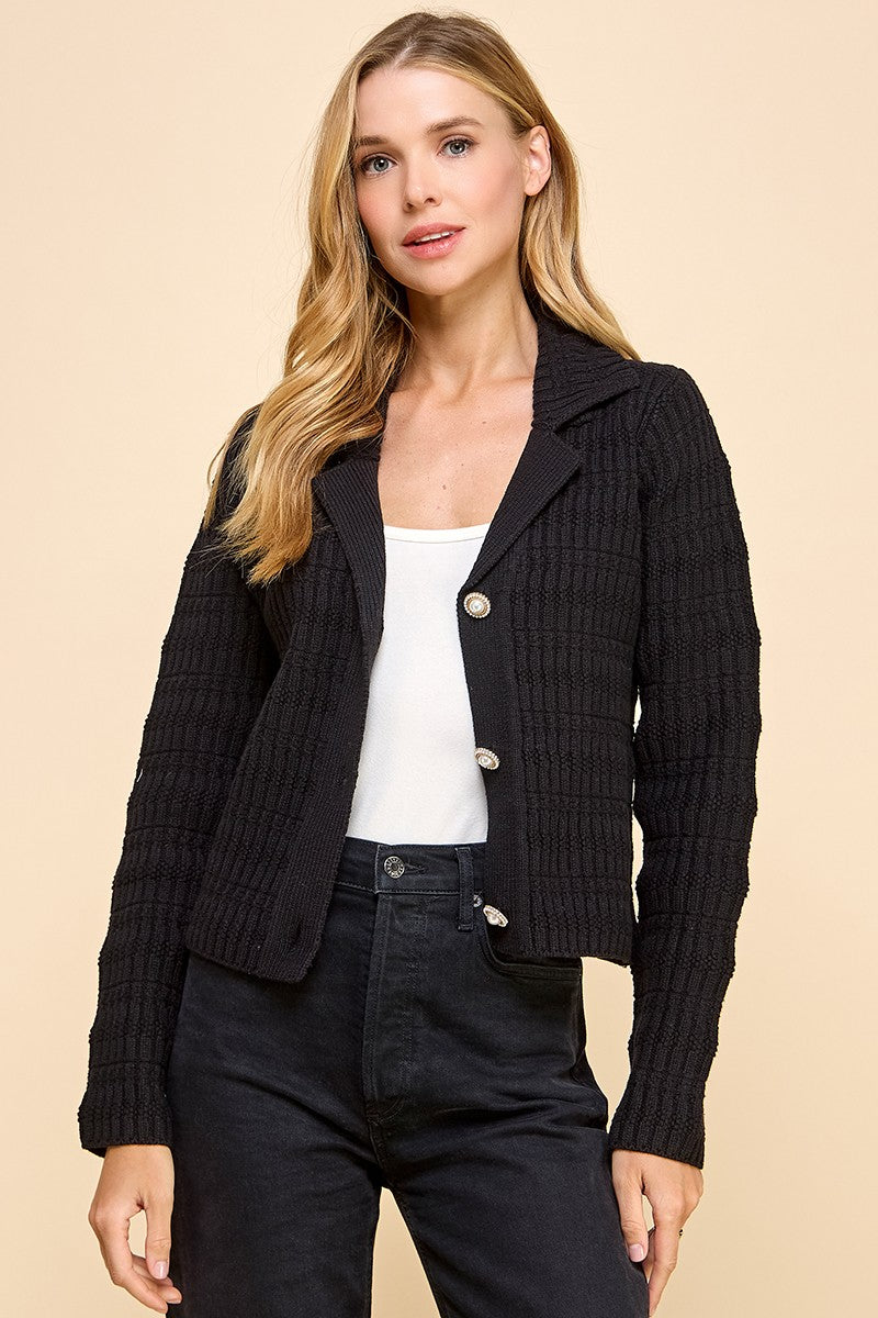 Knit Collared Cardigan