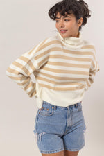 Striped Turtleneck Sweater