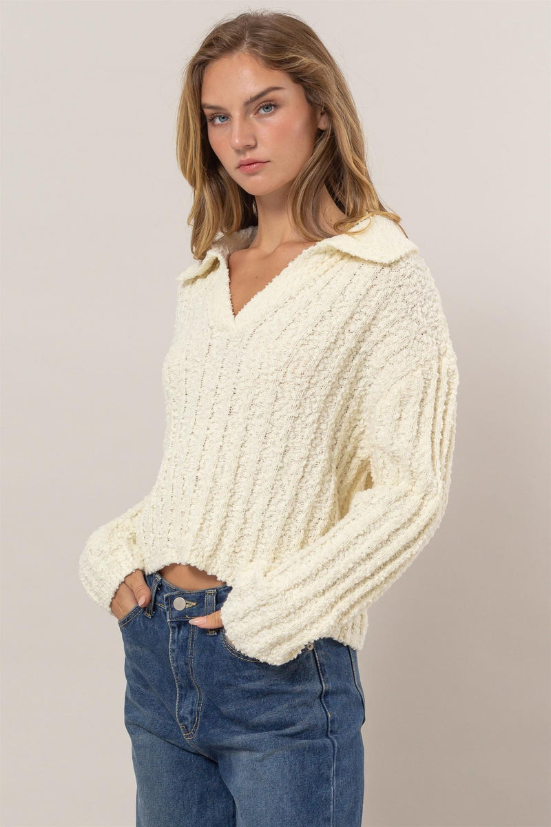 Boucle Collared Sweater