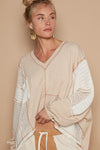 V-Neck Overlook Stitch Roomy Top