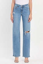 High Rise Slim Wide Jeans