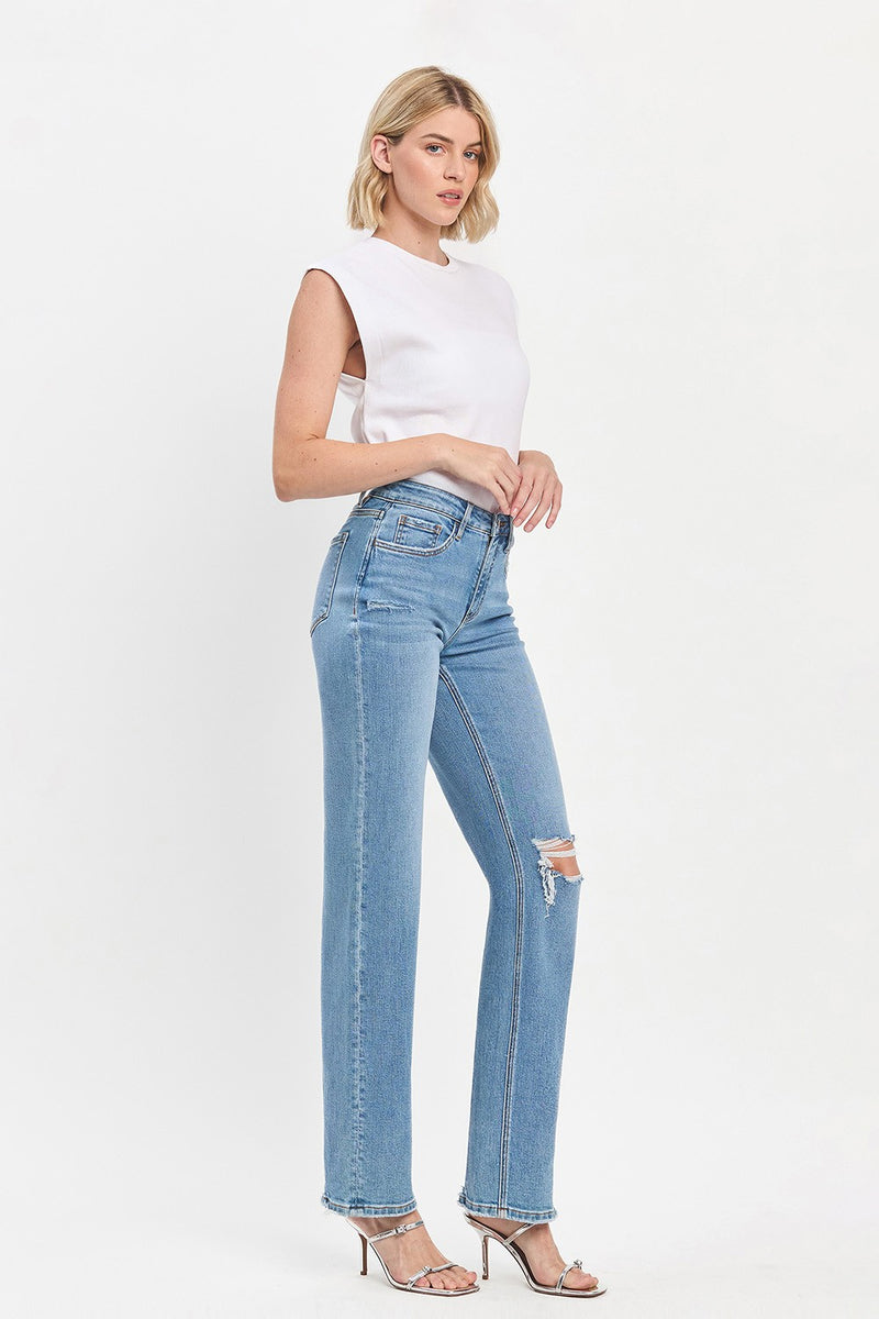 High Rise Slim Wide Jeans