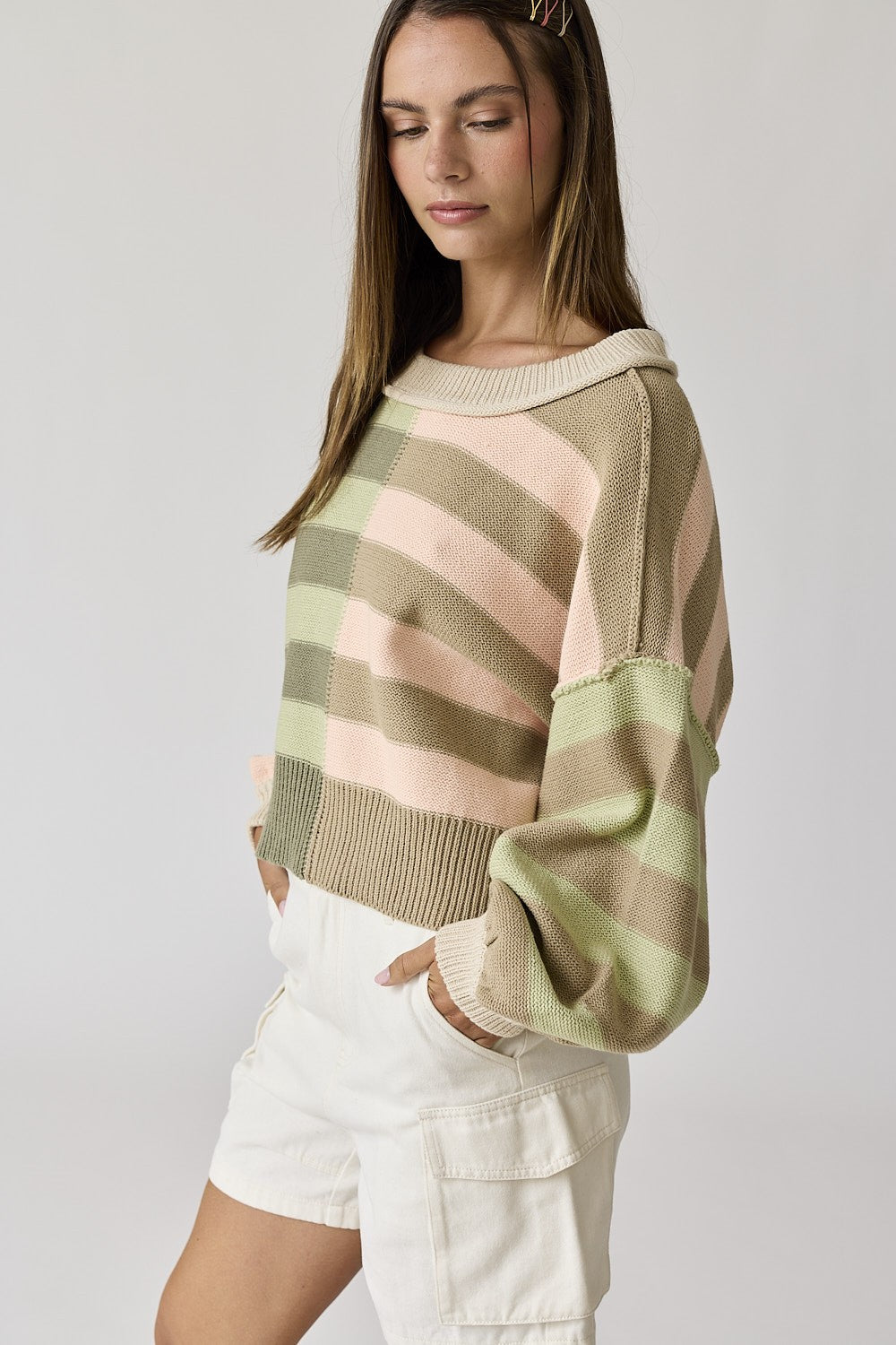 Multicolor Striped Knit Pullover