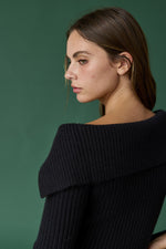 Audrey Off Shoulder Zip Up Sweater