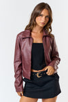 Washed PU Leather Jacket