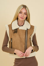 Suede Sherpa Vest Jacket