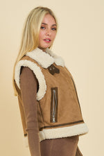 Suede Sherpa Vest Jacket