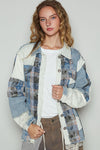 Plaid Mix Frayed Edge Twill Jacket